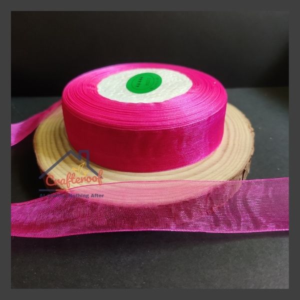 Organza Ribbon 1 inch - Pink