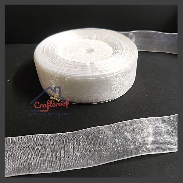 Organza Ribbon 1 inch - White