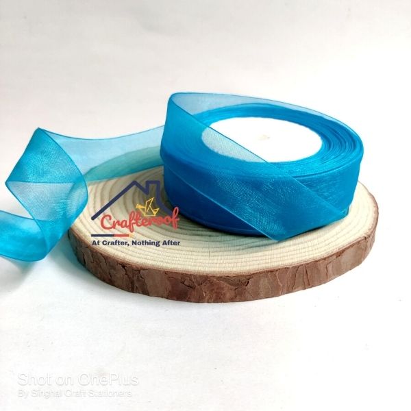 Light Blue Ribbon Image Organza ribbon 1 inch - Light Blue – Crafteroof