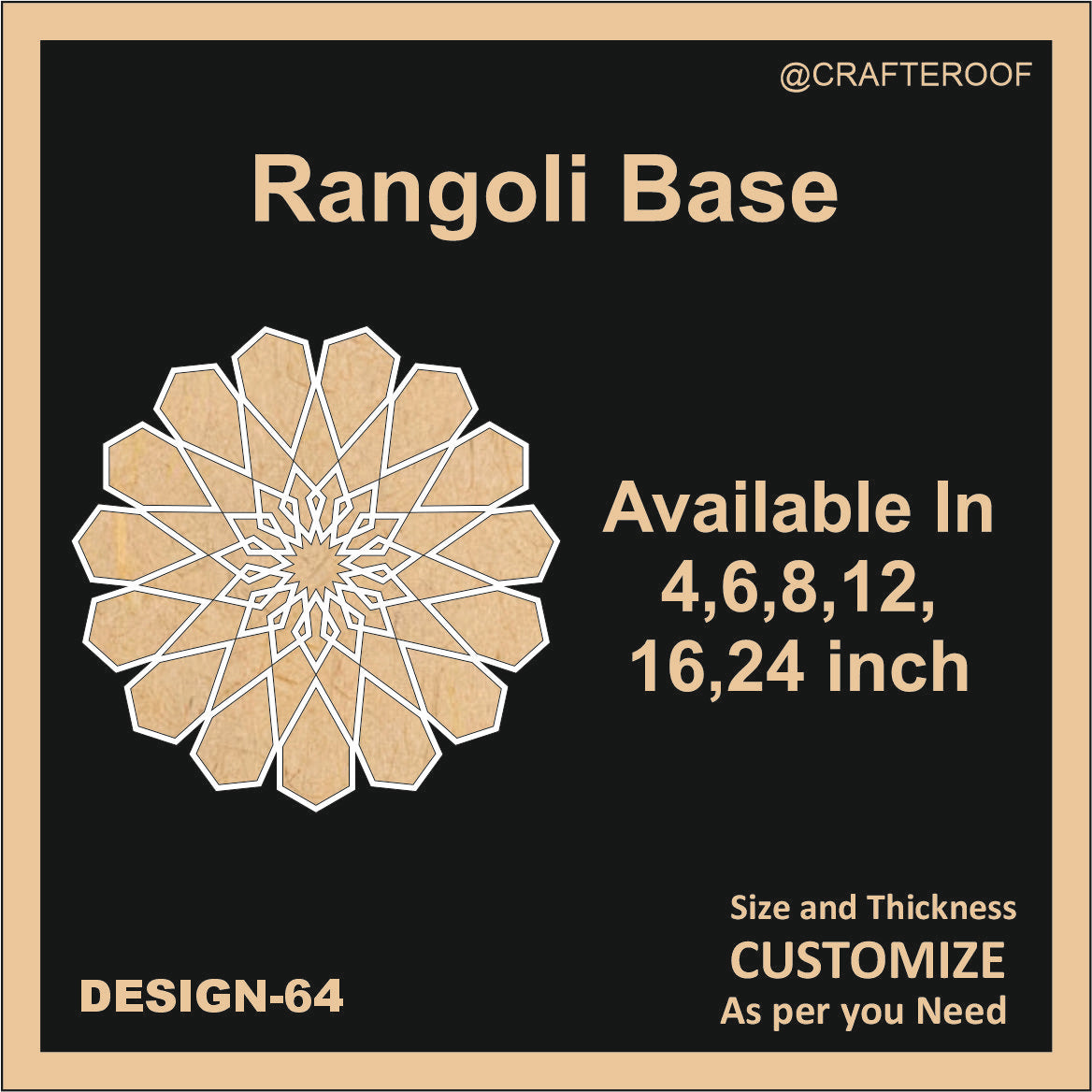 Reusable Rangoli base #64 - To fill color – Crafteroof