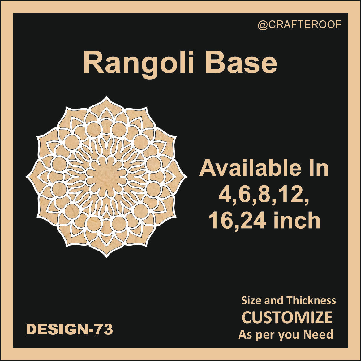 Fillable Rangoli Space Reusable Rangoli base #73 - To fill color β Crafteroof