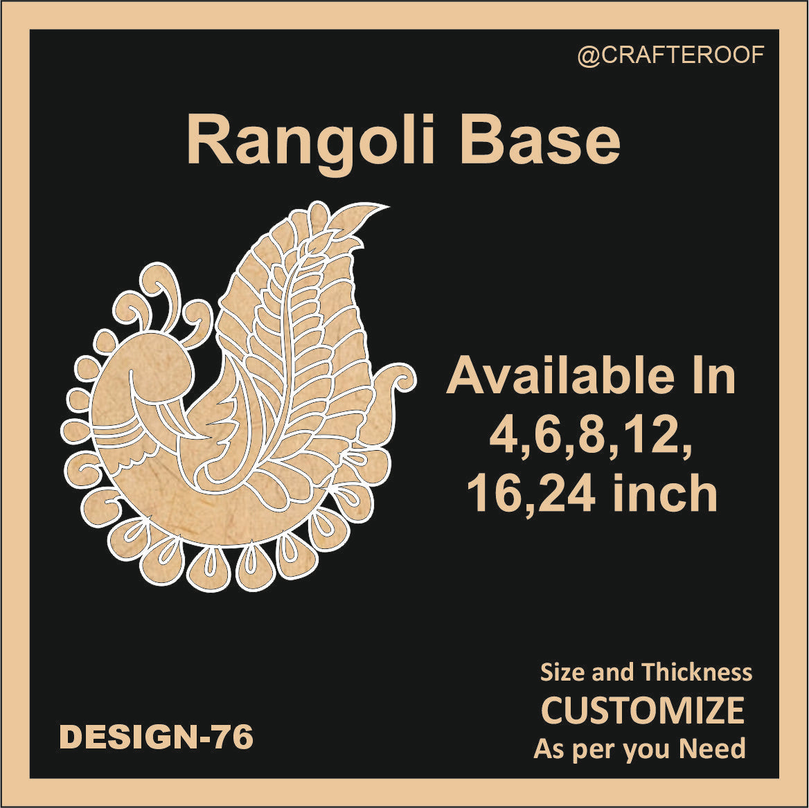 Reusable Rangoli base #76 - To fill color – Crafteroof