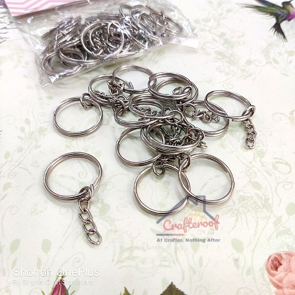 Silver Rings With Chain - 25pc/pack