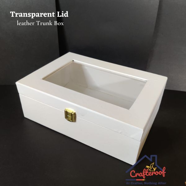 Transparent Lid Trunk Box - White
