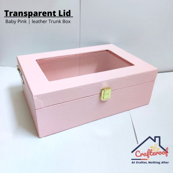 Baby Trunks Box Transparent Lid Trunk Box - Baby Pink – Crafteroof