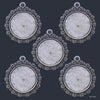 Floral Circle Silver Metal Frame