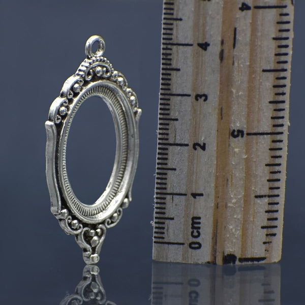 Decorative Oval Silver Metal Frame #2