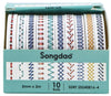 Songdao White Black Washi Tape - 10 roll/pack #4