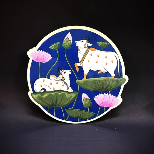 Pichwai Flower Cow-Printed Backdrops