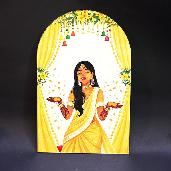 Haldi Girl-Printed Backdrops