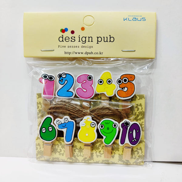 Number 1 to 10 wooden clip