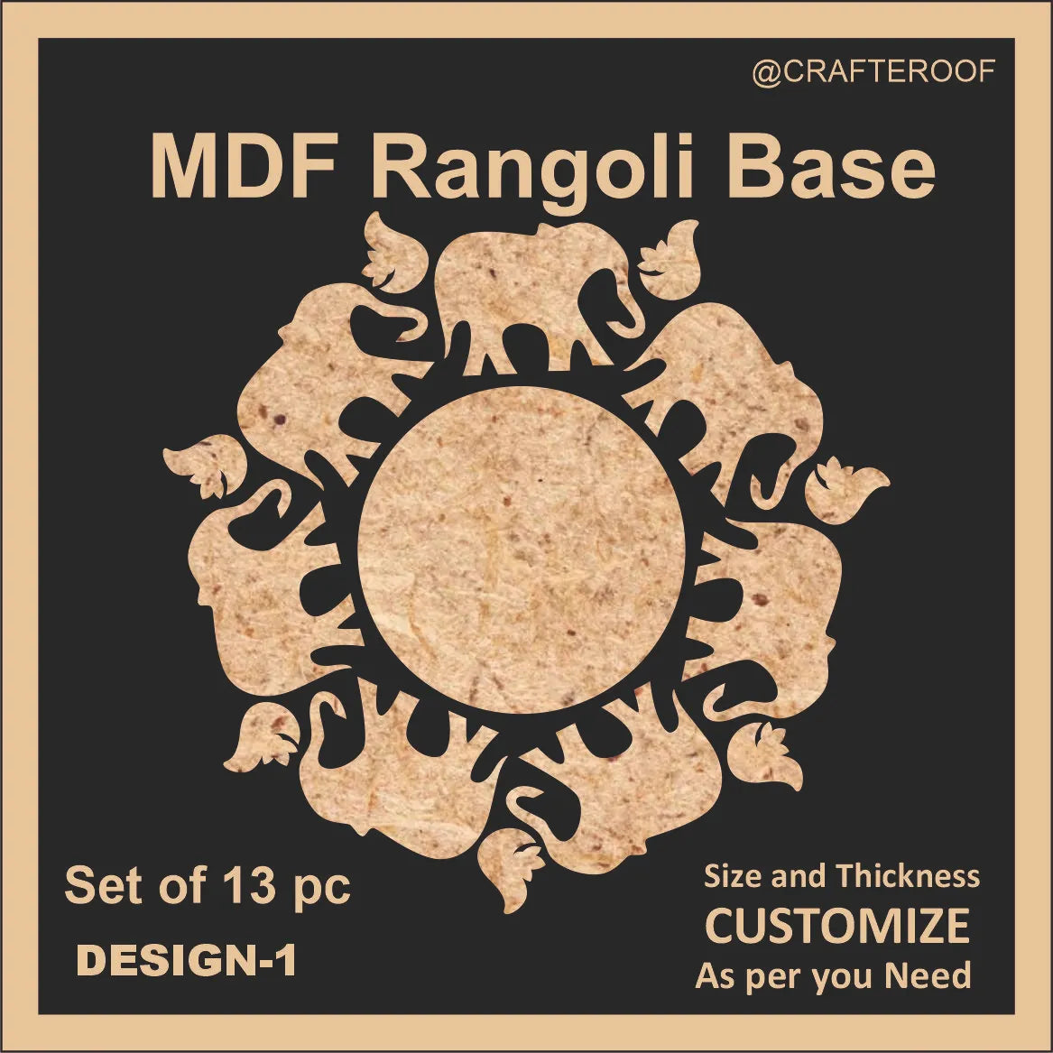Mdf Rangoli Base - Design #1 – Crafteroof