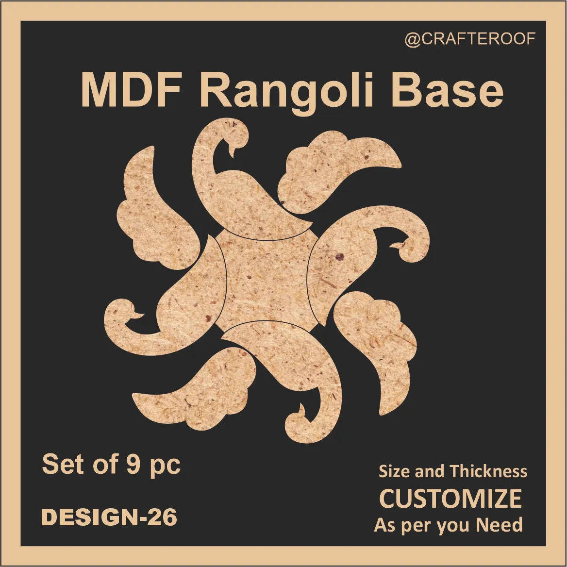 Mdf Rangoli Base - Design #26 – Crafteroof