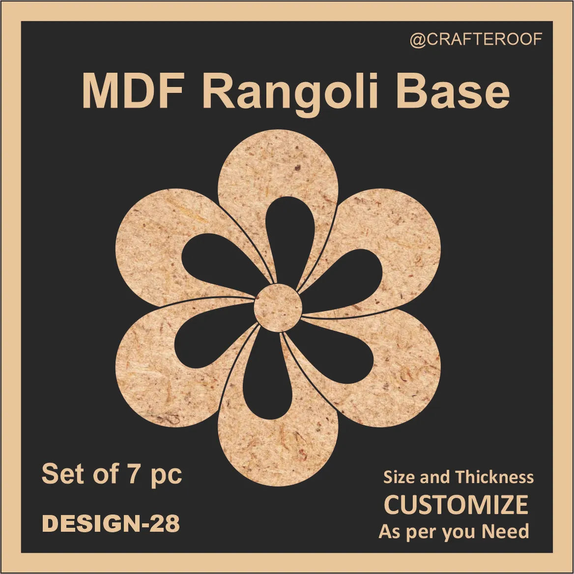 Mdf Rangoli Base - Design #28 – Crafteroof