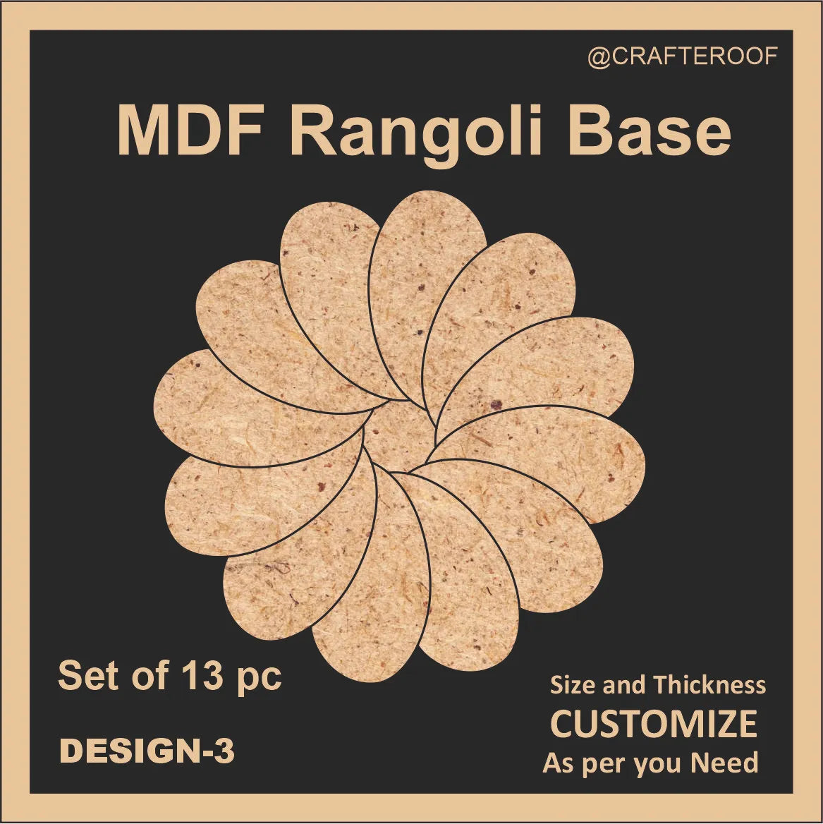 Mdf Rangoli Base - Design #3 – Crafteroof