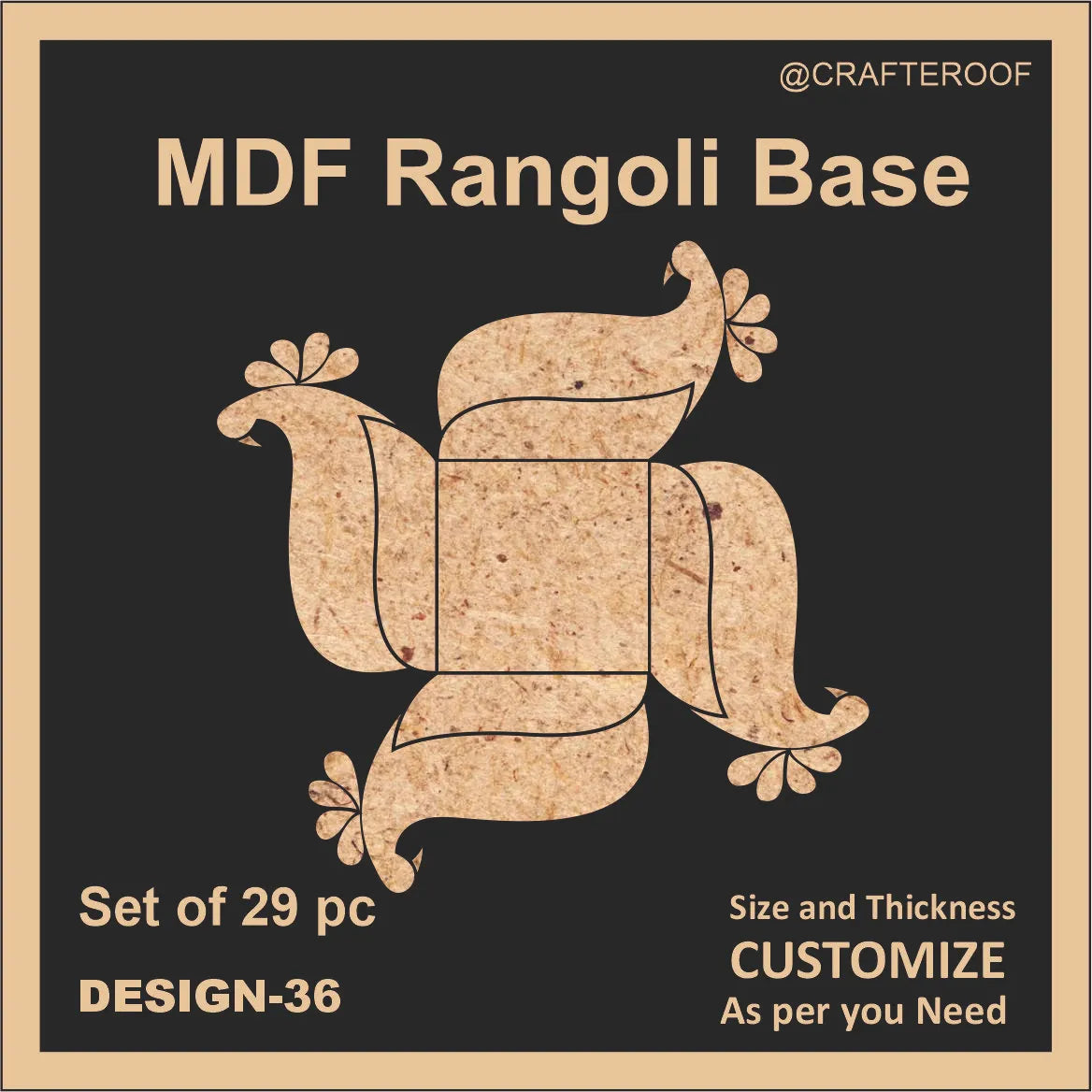 Mdf Rangoli Base - Design #36 – Crafteroof
