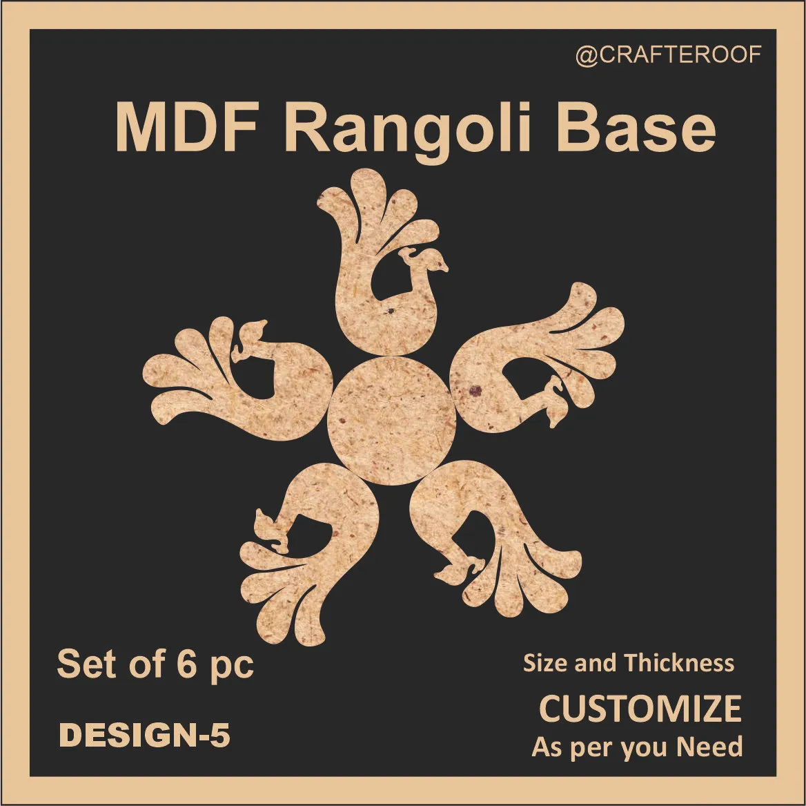 Mdf Rangoli Base - Design #5 – Crafteroof