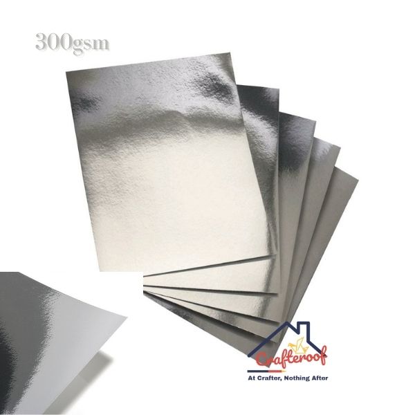 Silver Mirror Cardstock 12*18inch - 300Gsm