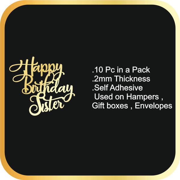 Happy Birthday Sister #4 Acrylic cutout - 10pc/pack